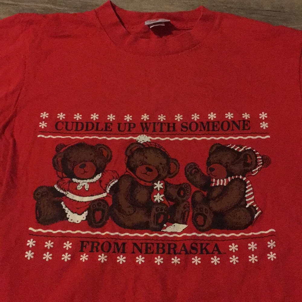 Nebraska teddy bear Vintage tee